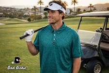 Bad Birdie Golf Polo Shirt Mens 2XL Forest Green Tech Pique Performance Stretch