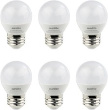 6Pack G16 LED Frosted Globe Light Bulb, E26 Medium Base, 5W 40W , 4000K, 350LM