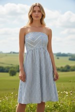 Old Navy Strapless Dress Cottagecore Boho Romantic Resort Blue Size 8