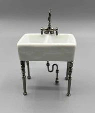 MINIATURE DOLLHOUSE 1:12 SCALE REUTTER SMALL WHITE KITCHEN SINK - 1.742/4