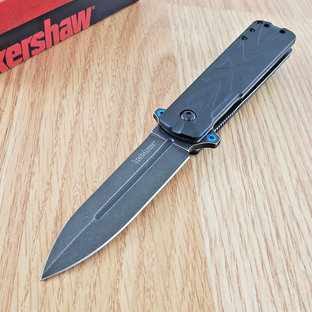 3" 8cr13mov Steel Blade Black Grn Handle
