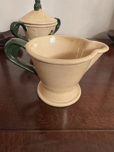 Metlox Poppytrail California Provincial Green Rooster Lidded Creamer & Sugar Set - Picture 8 of 18