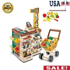Supermarket Play Set Plastic Mundo Toys W/Shopping Cart Kids Toddler Ideal Gift