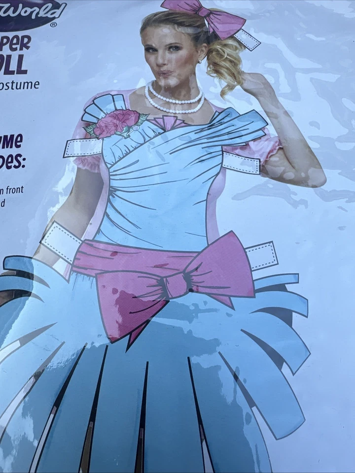 Fun World Womens Paper Doll Costume Dress medium / Large 10-14 - Image 4 of 4