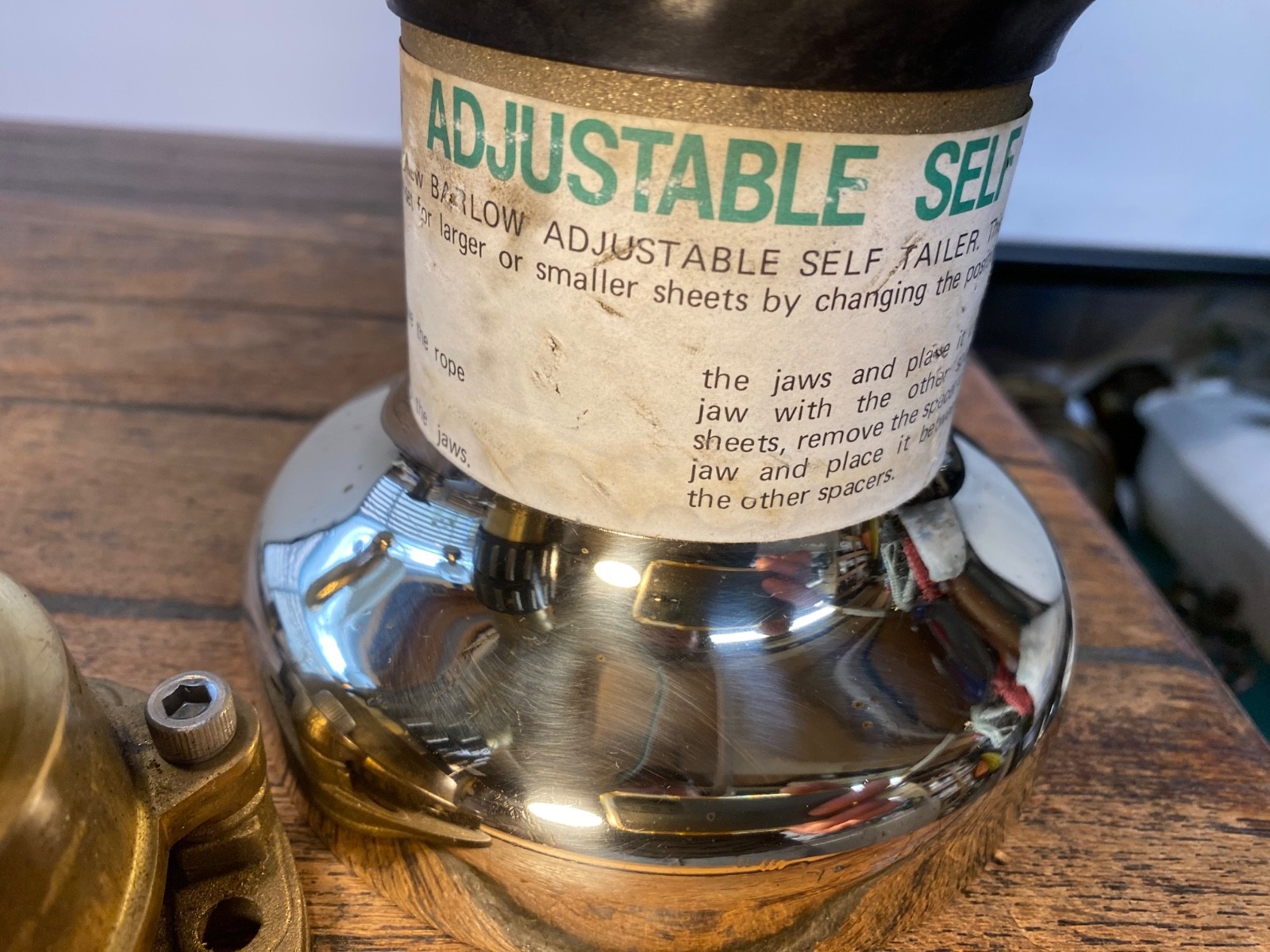 Vintage New Old Stock Barlow 19 Self Tailing Winch Polished Bronze Drum