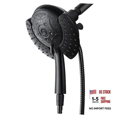 Shower Head with Handheld High Pressure: 2-IN-1 Shower Head 15391-1.8 gpm Black
