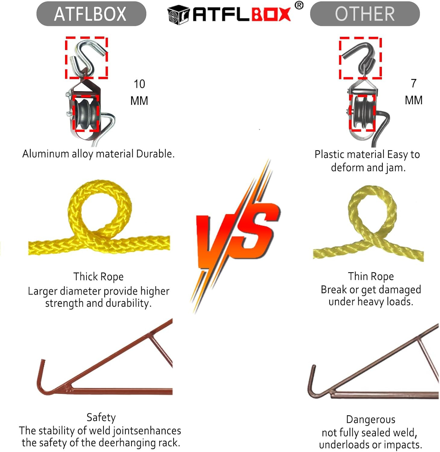 Game Hoist Gambrel with 700LB Capacity Deer Hanger and Elk Dual Pulley Hoist Lif