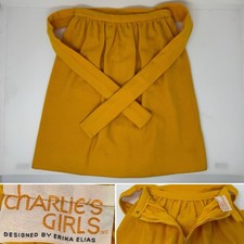 VTG 60s Charlie s Girls by Erika Elias YELLOW Skirt Wool small MOD GoGo MCM BOHO