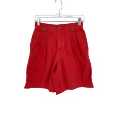 Vintage 90s Lizsport Shorts Womens 26" Pleated Front Red High Rise