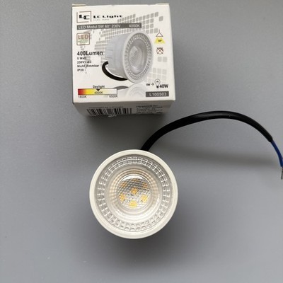 6x LC LED Modul 230V flach 5W 4000K 400lm MR16/GU10 Strahler Ersatz Ø50mm H 25mm