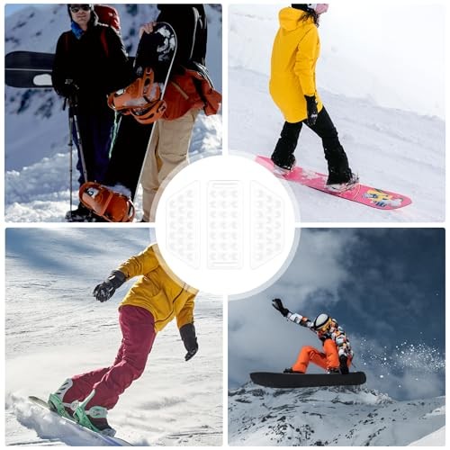 2 Sets of 6pcs Snowboarding Stomp Pads, Premium Plastic Anti-Slip Snowboard 