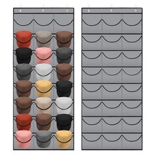 Hat Rack for Baseball Caps, 24 Pocket Over The Door Hat Organizer Storage, Ha...