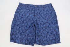 Peter Millar Seaside Palms Stretch Poplin Navy Blue Golf Shorts Men's Size 34