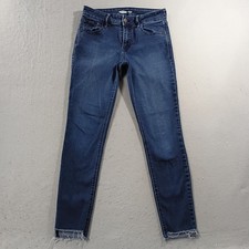 Old Navy Jeans Womens 4 Rockstar Super Skinny Ankle Mid Rise Cut Off Denim Blue