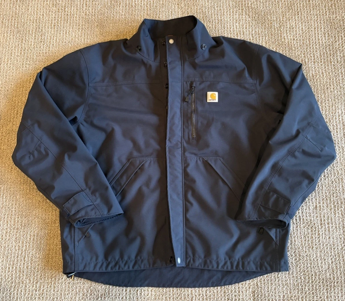 Carhartt Shoreline Storm Defender Hooded Waterproof Jacket Blue Large J162-412