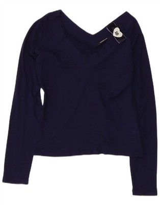 Roccobarocco Damen bauchfreies Oberteil Langarm US 8 Medium marineblau Viskose DF25