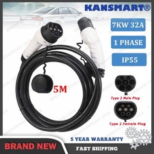 32A 7kW Type2 to Type 2 EV 5M Charging Charger Cable Power BYD Tesla Model Y/3