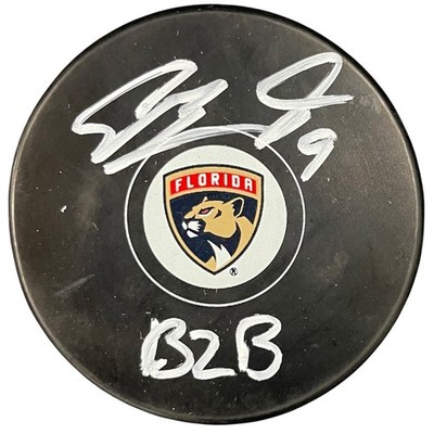 Sam Bennett Autographed Florida Panthers Back 2 Back Logo Hockey Puck - JSA
