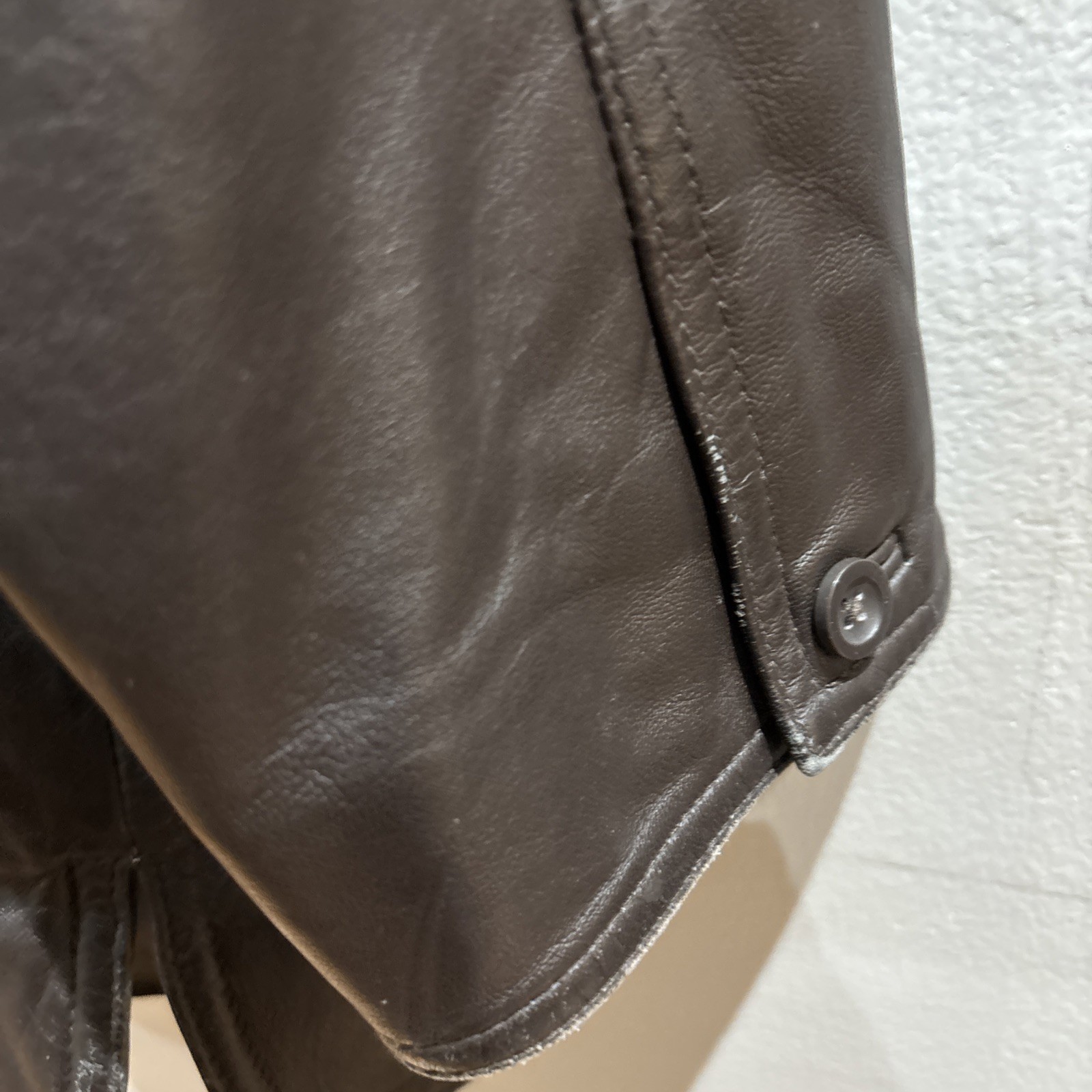 Centigrade Men Leather Button Jacket Soft Brown B… - image 8