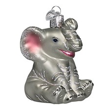 Old World Christmas Glass Blown Ornament for Christmas Tree, Little Elephant