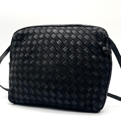 BOTTEGA VENETA Nodini Shoulder Bag Suede Leather Black Authentic