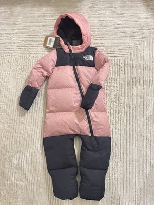 NWT The North Face 1996 Retro Nuptse 700 Down one-piece pink/black Sz 24 Mons