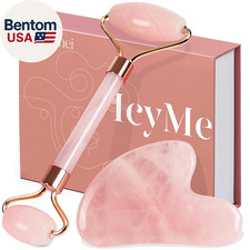 Icyme Jade Roller  Gua Sha, Face Roller Redness Reducing Skin Care Tools, Self