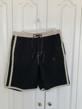 Old Navy Men s Swim Shorts Swim Trunks Size M Black Tan Drawstring Waist Classic