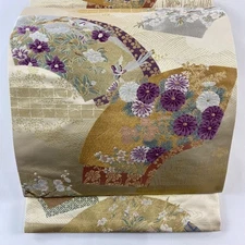 Excellent bag belt drum pattern pure silk Used BUYS-0