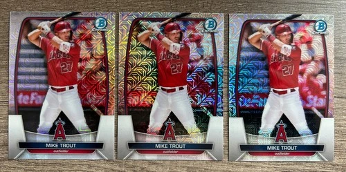 2023 Bowman Chrome Mike Trout Mojo Refractor Lot - 3 Cards - All Ship