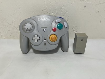 Nintendo GameCube Wavebird Controller W/ Receiver Dongle Platinum Tested Works!