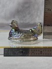 Vintage Mosser Glass Mini Hen on Nest REPLACEMENT LID ONLY Smoke Carnival 1.75" — photo 1