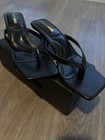 Fashion Nova Black Synthetic Thong Block Heel Sandals Women’s Size 9 Slip On — photo 1