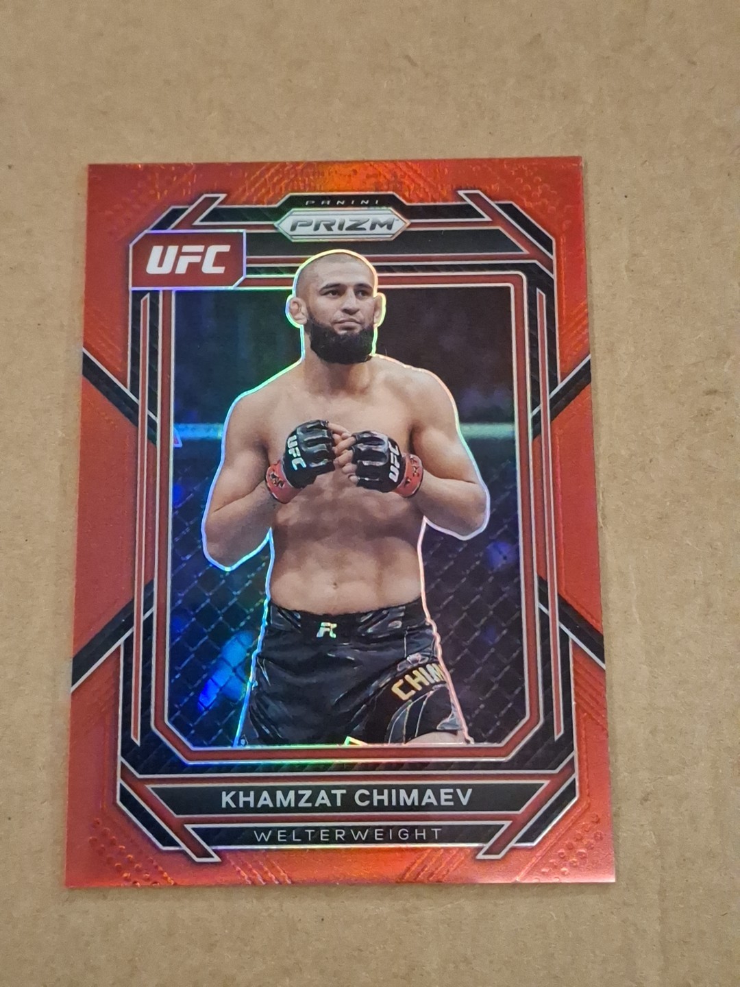 2023 Panini Prizm UFC Red Prizm /199 Khamzat Chimaev #150 