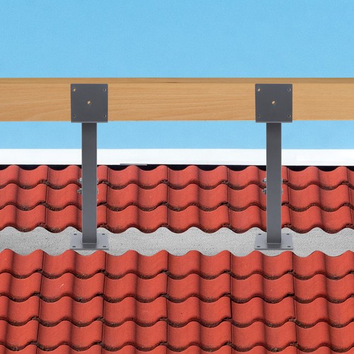 2 pièces supports de support de pergola robustes supports de support de poutre en bois réglables - Photo 12/15