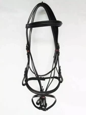 English Snaffle Bridle with Leather Reins Browband & Noseband.