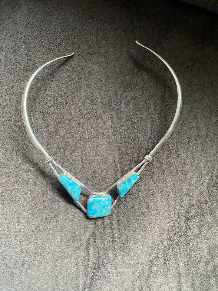 Jay King DTR Crow's Peak Turquoise Sterling Silver Collar Necklace - Image 2 of 4