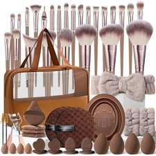 HGHDBT 55Pcs Brown Makeup Brushes Set Professional Makeup Kit Multifunctional...
