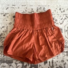 Free People Burnt Orange Elastic Waist Pull-On Athletic Shorts Women XS