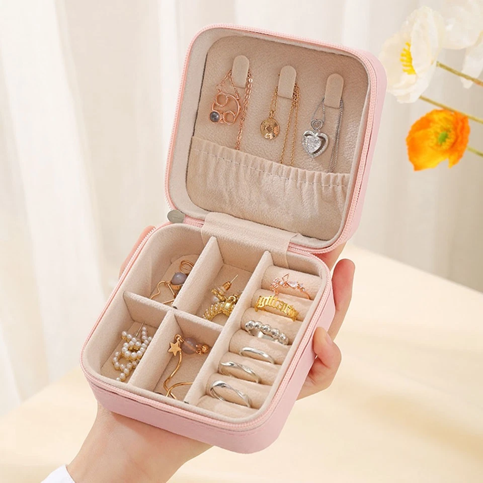 Portable Jewelry Box with Multiple Compartments for Travel and Storage - Image 3 of 4