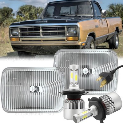 Pair 5x7'' 7x6'' LED Headlights Hi/Lo Beams For Dodge D150 D250 D350 Ram 50 H4