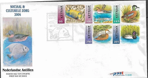 (23) NETHERLANDS ANTILLES - 2004 BIRDS AND FISH FIRST DAY COVER