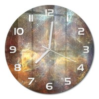 Glasuhr Runde Glas-Wanduhr Aus GehäRtetem Glas Weltraum WeißE Zeiger Fi30 Cm