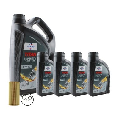 9L Fuchs TITAN SuperSyn LL 0W-40 Mahle Engine Oil Change Kit for C216 CL65 AMG
