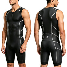 Cglrybo Triathlon Suits Mens One-Piece Sleeveless Trisuits Skin Wet Suit For