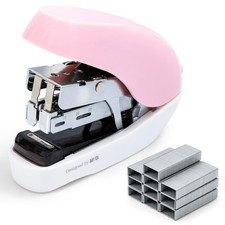 Mini Stapler with Staples, Small Pink Effortless Stapler Set, 20 Sheet Capaci...