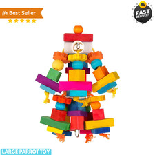 Large Parrot Toys for Macaw Toys Large Bird Toys Cockatoo Toys Natural Wooden