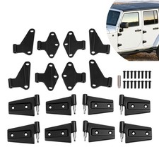 Juego de repuesto de bisagra de puerta negra para Jeep Wrangler JK 07-2018 16 PIEZAS