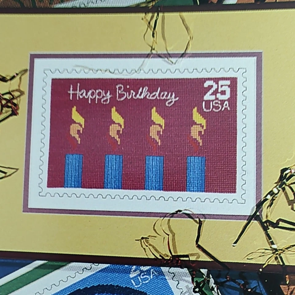 Heritage Series Birthday, Best Wishes Postage Stamp Cross Stitch Patterns - Image 3 of 4
