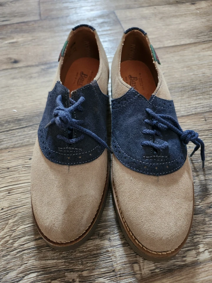 Zapatos Mocasines GH Bass de Colección para Mujer 6.5 Azul Tostado Gamuza Cuero Calcetín Hop Foto 2 de 4